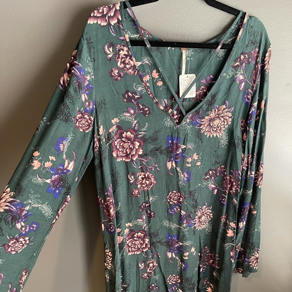 Green Free People shift dress - Picture 1 of 4